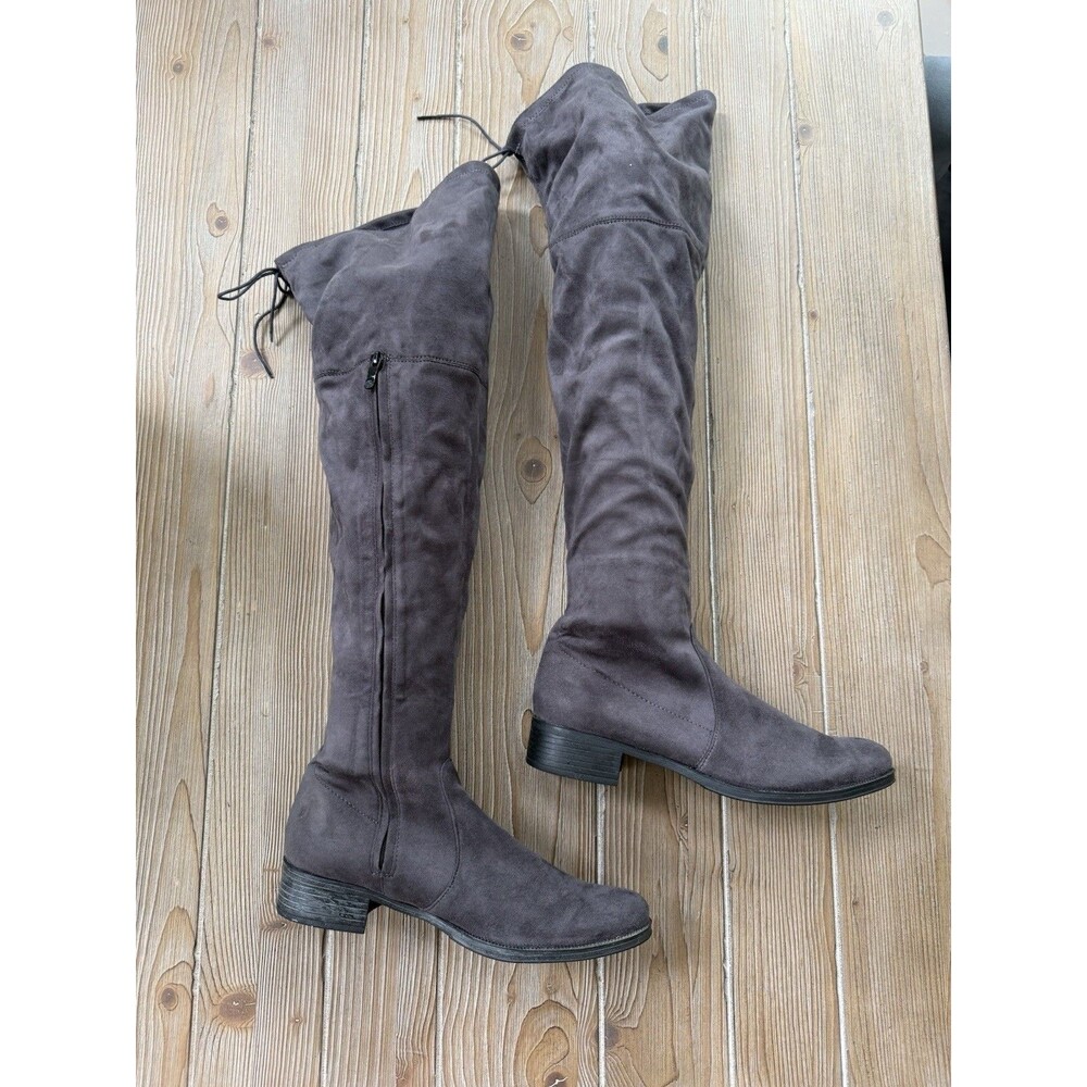 Women’s bussola High Knee Suede Microtec Carbon Gray Sedera Dress Boot - 9.5